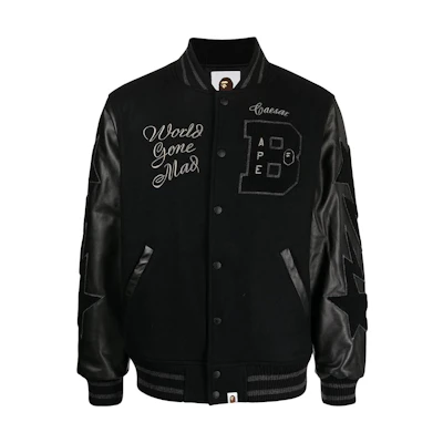 BAPE Baseball Collar Jacket Black 001HJH801008M