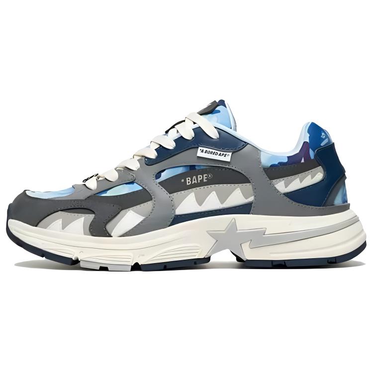 Bape BAYC x A BATHING APE Shark STA Leather Low-Top Casual Sneakers for Men 1K73-191-913