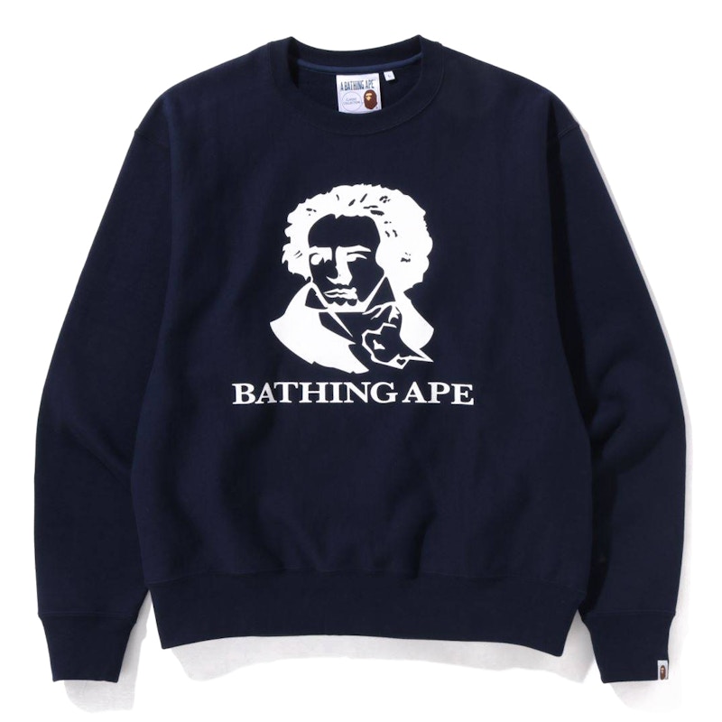 BAPE Beethoven Relaxed Fit Crewneck Sweatshirt Navy