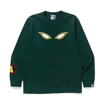BAPE Black Crewneck Sweatshirt with Front Eye Graphic Logo Print 1J30-111-012