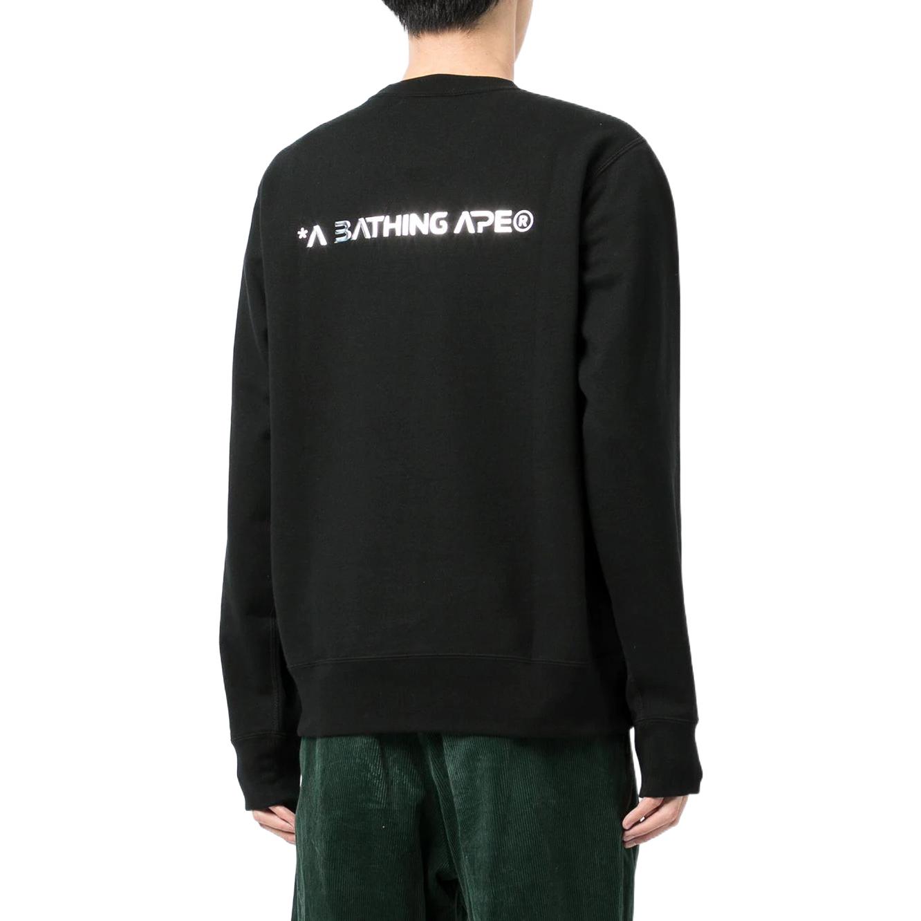 BAPE Black Crewneck Sweatshirt with Logo Print for Men. 001SWH701011F 圖 4