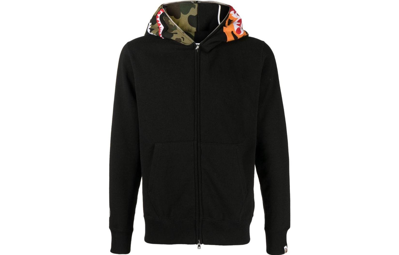 BAPE Black Patchwork Zip-Up Hoodie Jacket 0ZXSWM115010JBKX