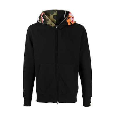 BAPE Black Patchwork Zip-Up Hoodie Jacket 0ZXSWM115010JBKX