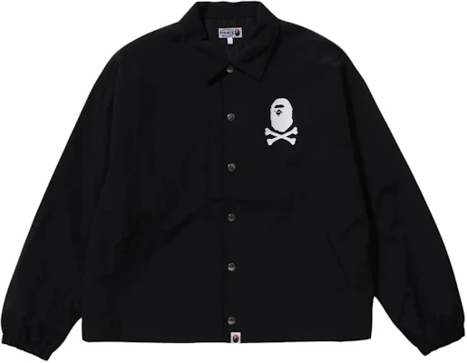 BAPE Jaket Lengan Panjang Cetakan Hitam Longgar Butang Naik 4J70-140-002 Buy BAPE Jaket Lengan Panjang Cetakan Hitam Longgar Butang Naik 4J70-140-002