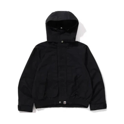 BAPE Black Solid Full-Zip Hoodie Jacket Slim Fit Long Sleeve 1K22-140-001
