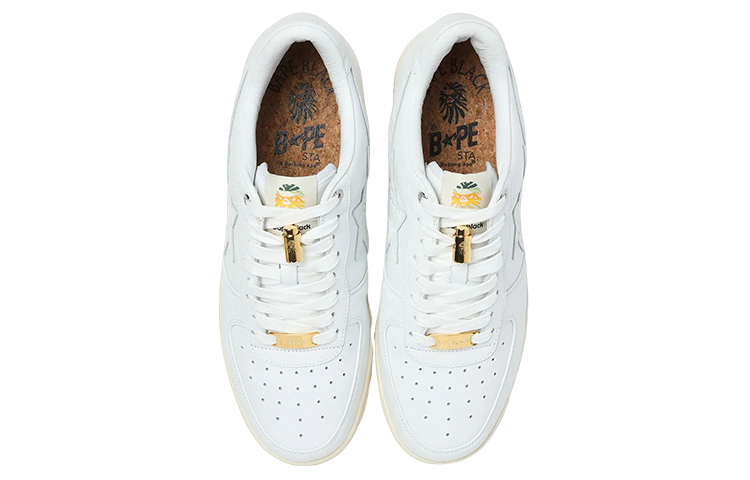 Shop BAPE BLACK x A BATHING APE STA Low ''Beige Oro Fibbia'' BBKSNBASN01MK