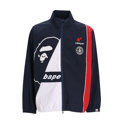BAPE Blue Zip-Up Loose Fit High Neck Jacket 001LJI801002M