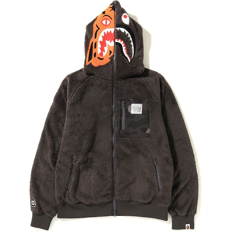 Buy Bape Hoodie Jaket Shark Tiger Boa Abu-abu