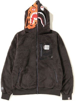 Bape Hoodie Jaket Shark Tiger Boa Abu-abu Buy Bape Hoodie Jaket Shark Tiger Boa Abu-abu
