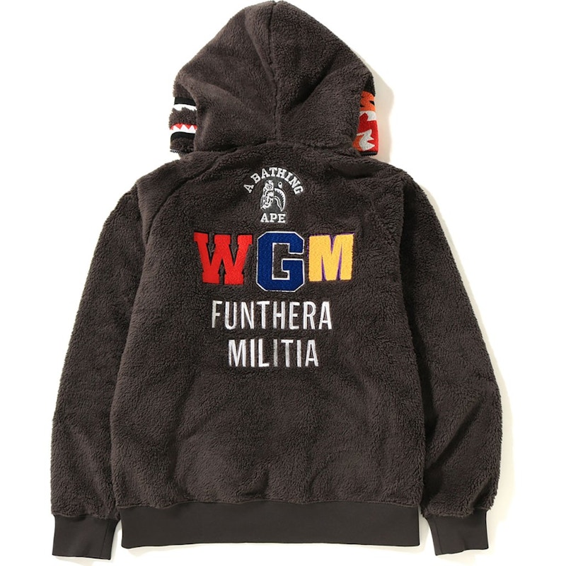 Order Bape Hoodie Jaket Shark Tiger Boa Abu-abu