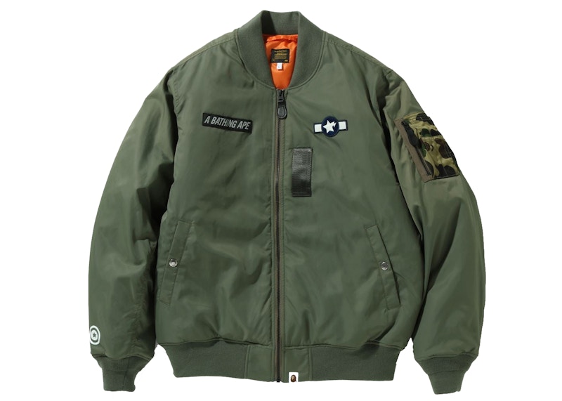 BAPE Busy Shark Loose Fit MA-1 Olivedrab