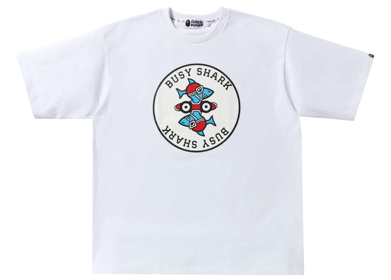 BAPE Busy Shark Relaxed Fit Heavy Weight Tee White