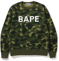 BAPE Camo Crystal Stone Logo Long Sleeve Pullover Sweatshirt 1I80-113-008 BAPE Camo Crystal Stone Logo Long Sleeve Pullover Sweatshirt 1I80-113-008