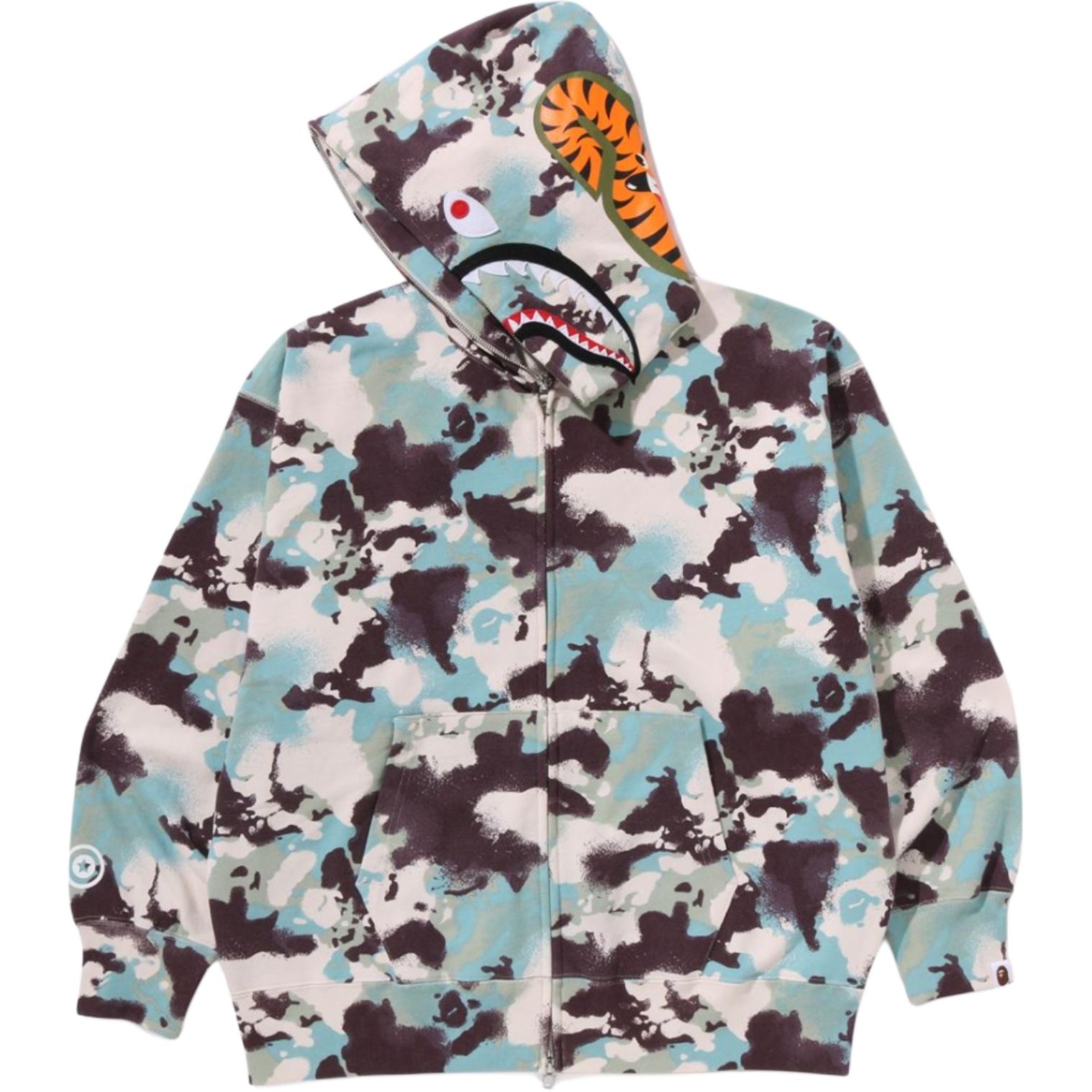 BAPE Camo Full-Zip Hoodie Jacket Unisex Loose Fit Long Sleeve 1L30115001