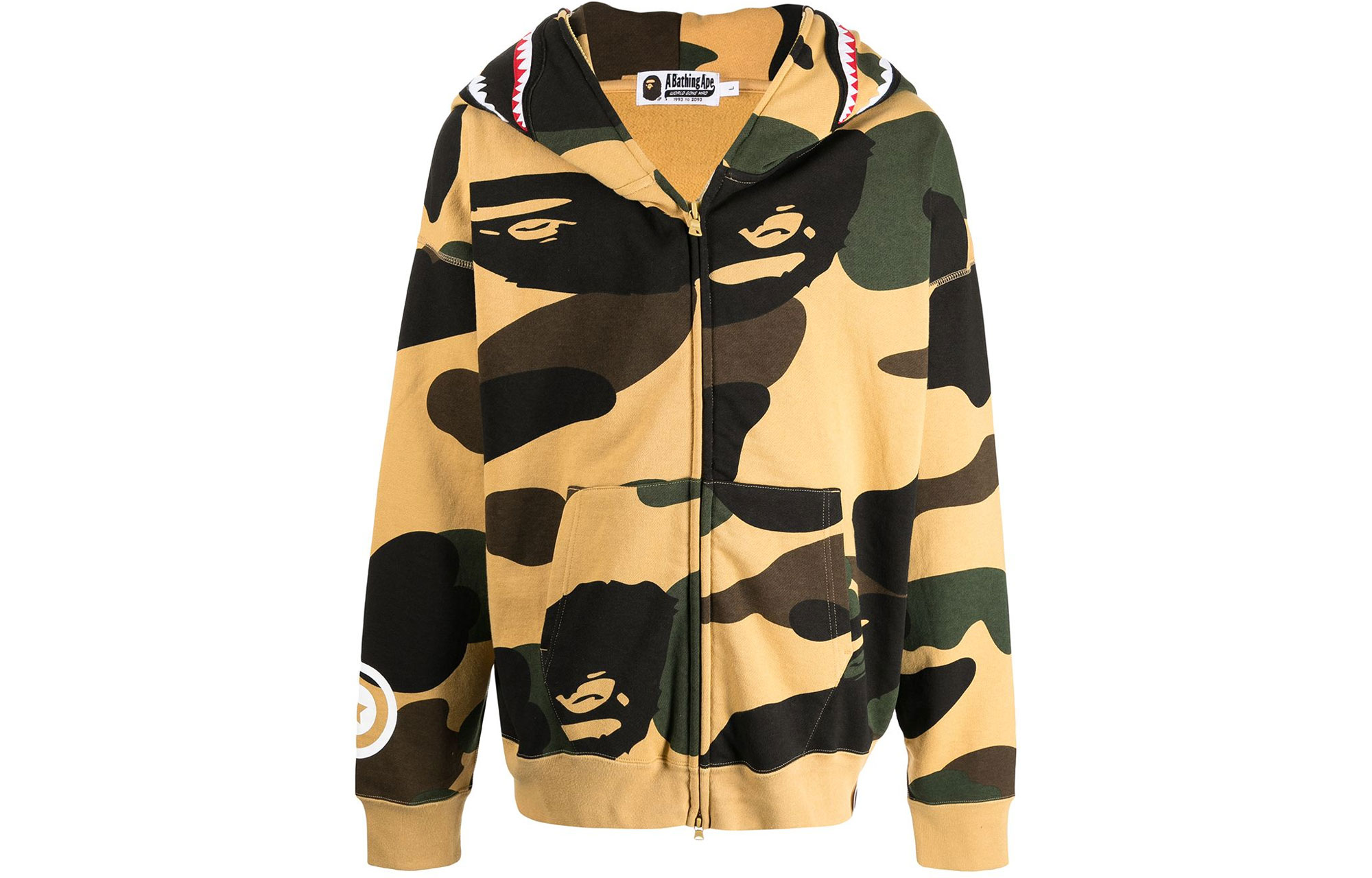 BAPE Camo Hoodie Jacket Yellow 001zph801012m