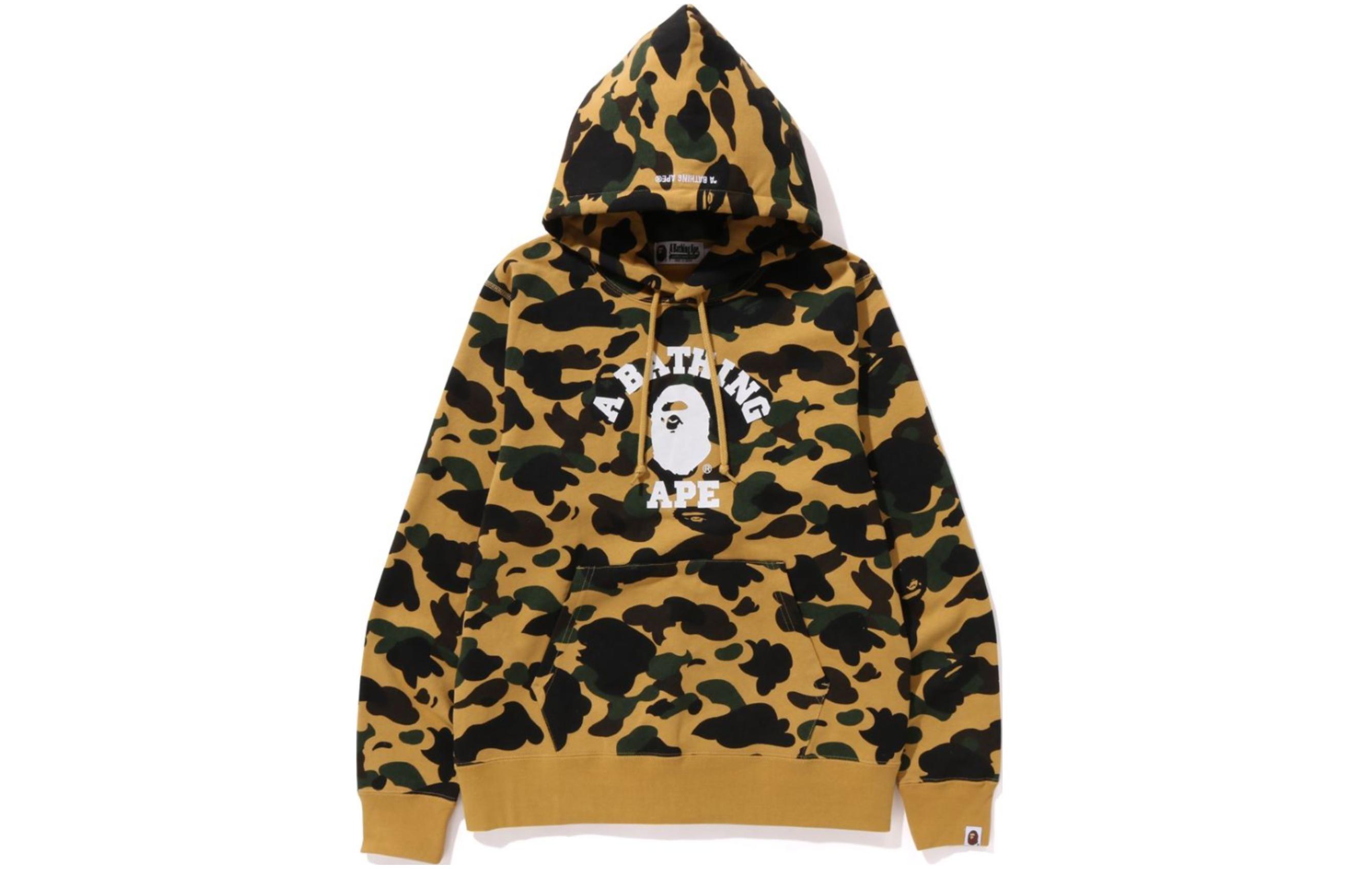 BAPE Camo Logo Print Hoodie Long Sleeve 1K30-114-005