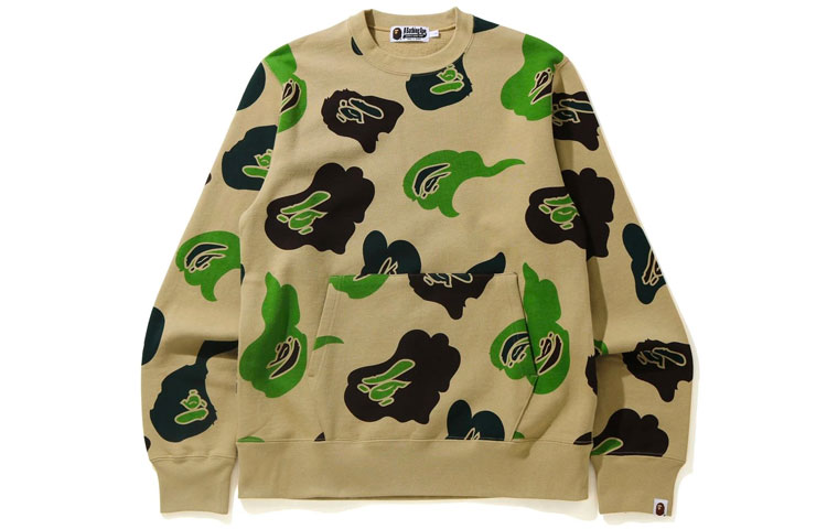 BAPE Camo Print Crewneck Sweatshirt . 1H30-113-016