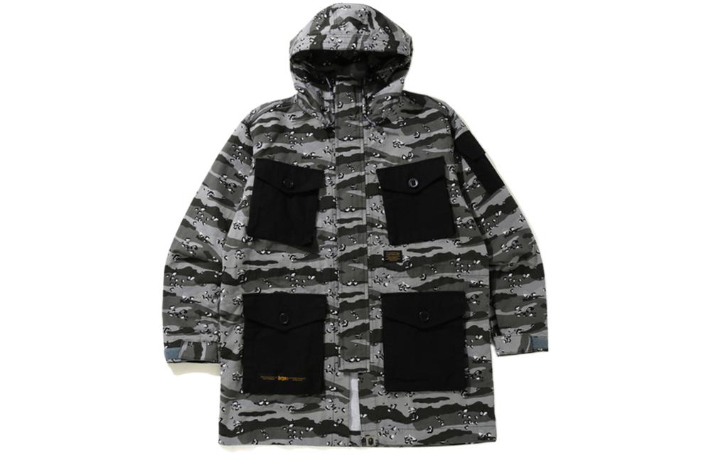 BAPE Camo Print Multi-Pocket Long Sleeve Hoodie Jacket for Men. 0ZXJKM141001G