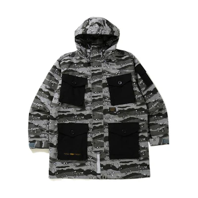 BAPE Camo Print Multi-Pocket Long Sleeve Hoodie Jacket for Men. 0ZXJKM141001G