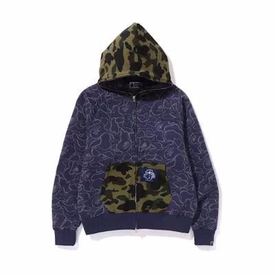 BAPE Camo Print Zip-Up Hoodie Jacket - Blue 1J30-115-017