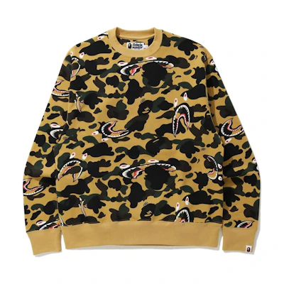 BAPE Camo Shark Crewneck FW20 Yellow