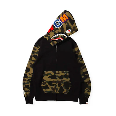 BAPE Camo Shark Full Zip Colorblock Hoodie 1H70-115-005