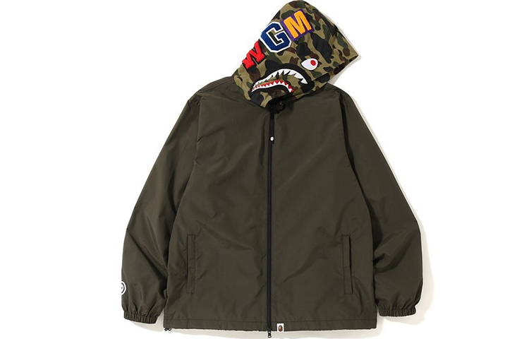 BAPE Camo Shark Full Zip Hoodie Jacket Army Green 1F80-140-001MILITARYGREEN