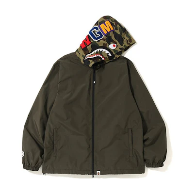 BAPE Camo Shark Full Zip Hoodie Jacket Army Green 1F80-140-001MILITARYGREEN