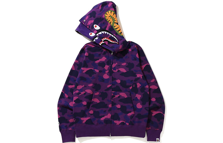 Purchase BAPE 迷彩鯊魚雙層連帽拉鍊外套 1G80-115-022
