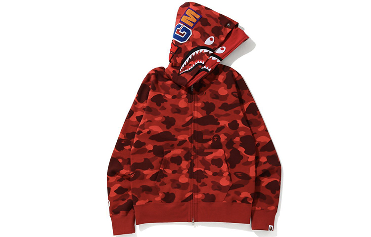 Details for BAPE 迷彩鯊魚雙層連帽拉鍊外套 1G80-115-022