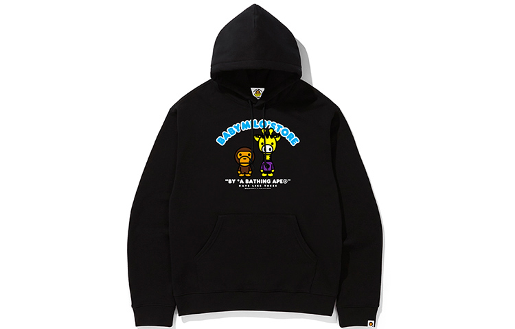 BAPE Cartoon Animal Print Hoodie Black 0MXSW7049100C