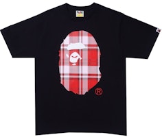 BAPE Check Gift Ape Head Tee Black BAPE Check Gift Ape Head Tee Black