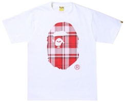 BAPE Check Gift Ape Head Tee White BAPE Check Gift Ape Head Tee White