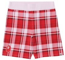 BAPE Check Gift Sweat Shorts Red BAPE Check Gift Sweat Shorts Red