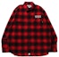 Buy BAPE Check Shark Relaxed Fit Flannel Shirt Red