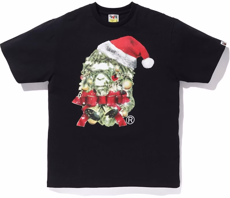 bape-christmas-ape-head-tee-black