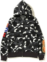 Bape City Camo Embroidery Shark Full Zip Hoodie Black Bape City Camo Embroidery Shark Full Zip Hoodie Black