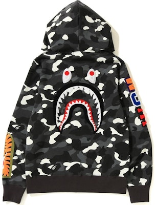 Bape City Camo Embroidery Shark Full Zip Hoodie Black Order Bape City Camo Embroidery Shark Full Zip Hoodie Black