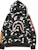 Bape City Camo Embroidery Shark Full Zip Hoodie Black