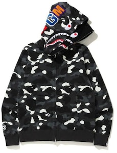 BAPE City Camo Shark Hoodie Zip Penuh Hitam Buy BAPE City Camo Shark Hoodie Zip Penuh Hitam