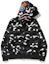 Buy BAPE City Camo Shark Wide Full Zip Double Hoodie Black