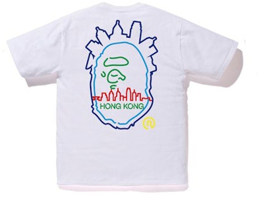 BAPE City Hong Kong Outline Tee White Order BAPE City Hong Kong Outline Tee White
