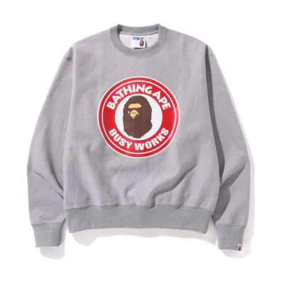 BAPE Classic Busy Works Relaxed Fit Crewneck Ape Logo Sweatshirt 1I30-113-012