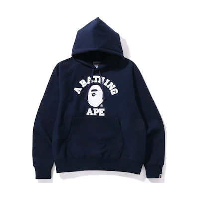 BAPE Classic College Relaxed Fit Pullover Hoodie 经典猿人 Logo Design 1I30-114-011