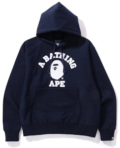 Hoodie BAPE Classic College Fit Longgar Navy Buy Hoodie BAPE Classic College Fit Longgar Navy
