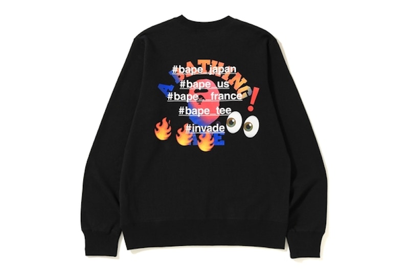 Buy Bape College Emoji Crewneck Hitam