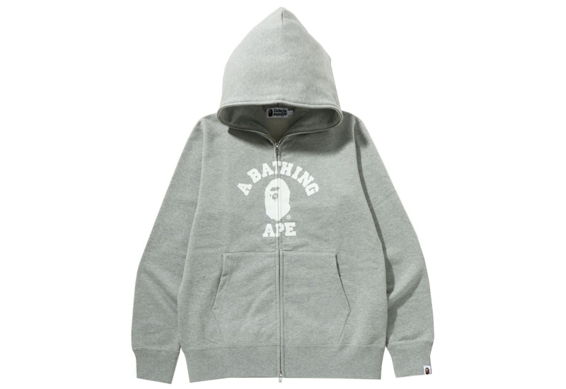Buy Hoodie Ritsleting Penuh BAPE College 'Abu-abu'