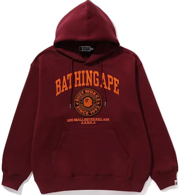 BAPE College Graphic Hoodie Kantong Karet Tali Sweater Pull-Over 1J80-114-057 Buy BAPE College Graphic Hoodie Kantong Karet Tali Sweater Pull-Over 1J80-114-057