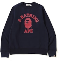 Bape College Heavy Weight Crewneck Navy Bape College Heavy Weight Crewneck Navy
