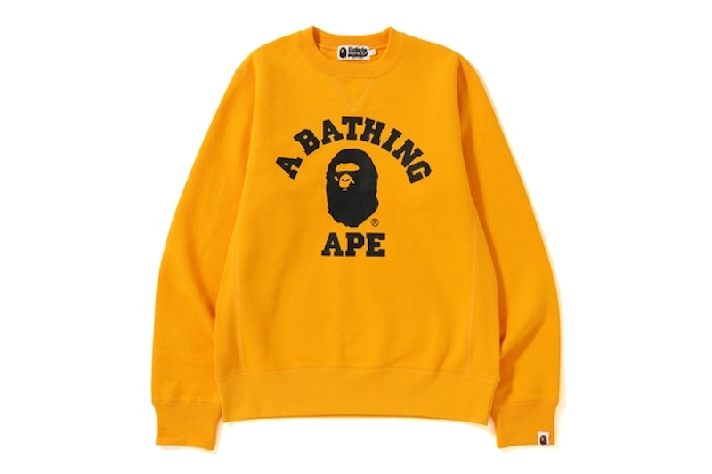 Buy ベイプ カレッジ ヘビーウェイト クルーネック (イエロー)
